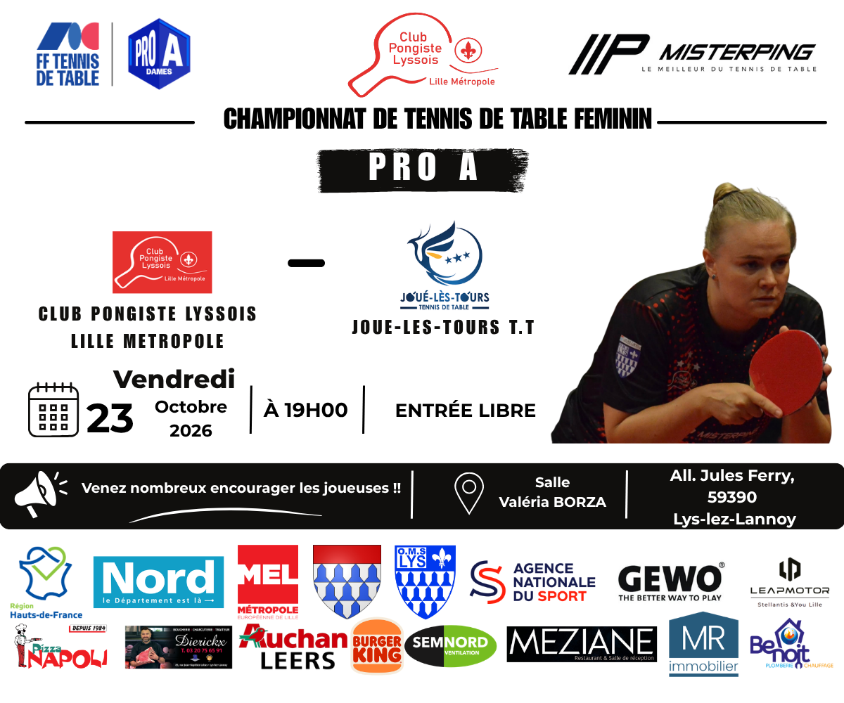 🏓 Pro A Dames : Nos Fleurs de Lys reçoivent Joué-lès-Tours ce vendredi 23 octobre !