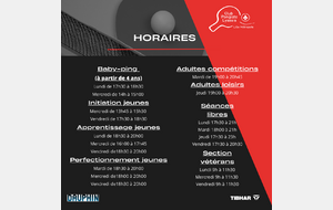 horaire 2024 - 2025