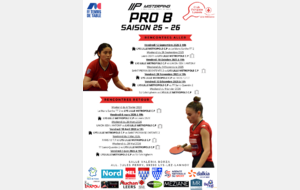 Calendrier Pro B tennis de table 2025 - 2026