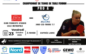 🏓 Pro A Dames : Nos Fleurs de Lys reçoivent Joué-lès-Tours ce vendredi 23 octobre !