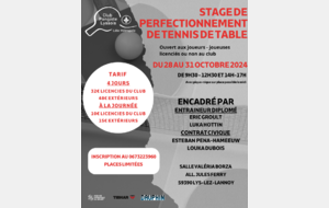 Stage de perfectionnement du 28 au 31 octobre 