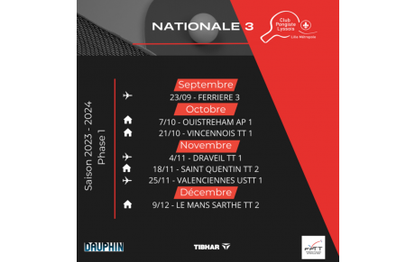 calendrier Nationale 3