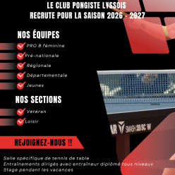 🏓 Rejoignez le CP Lys Lille Métropole : Le club recrute !